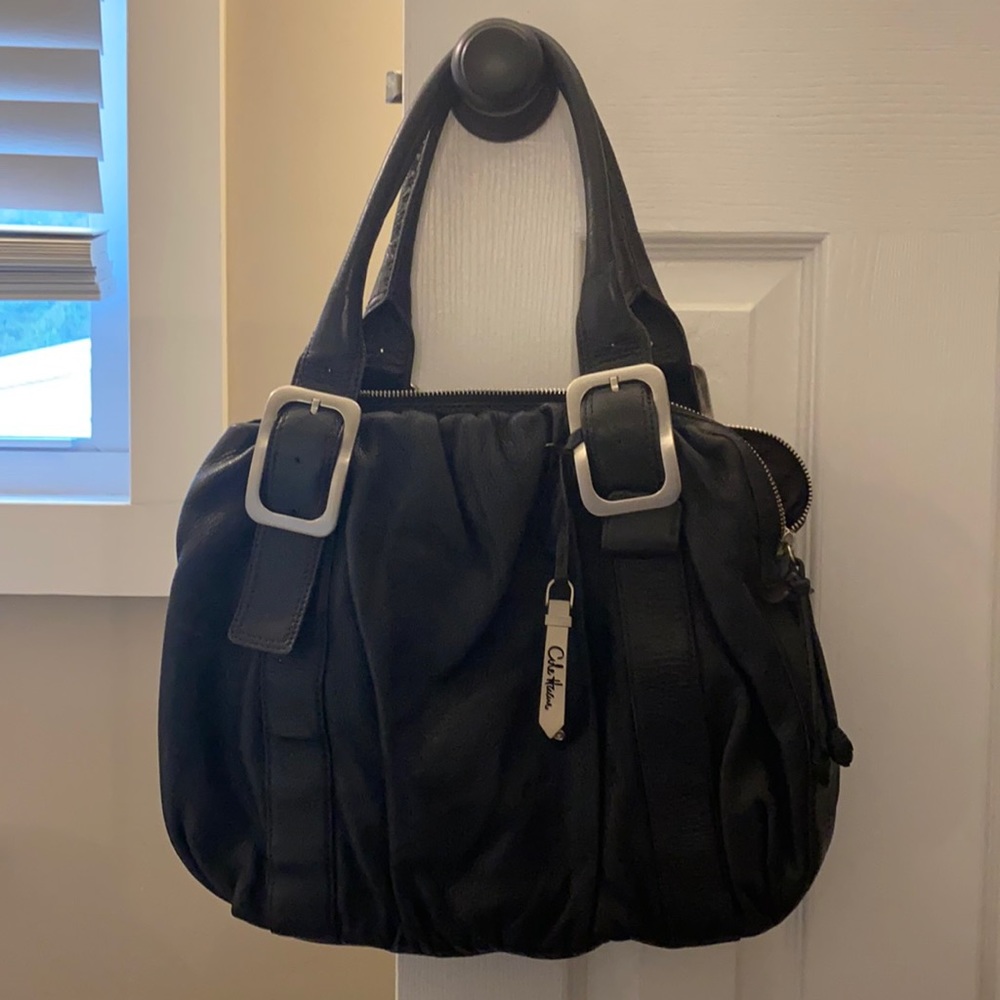 Cole Hann Black Leather Tote